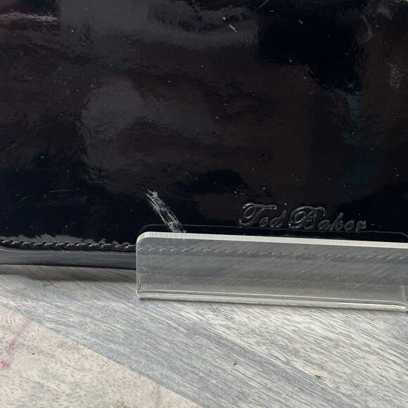 Black Patent Leather Ted Baker Wallet Crystal Bow Bobble - Picture 4 of 12